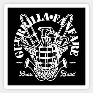 Guerrilla Fanfare Brass Band! - White logo Sticker